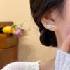 Koreanische Elegante Weiße Blume Ohrstecker Luxus Kristall Ohrringe Süße Unregelmäßige Party Hochzeit Schmuck Geschenke