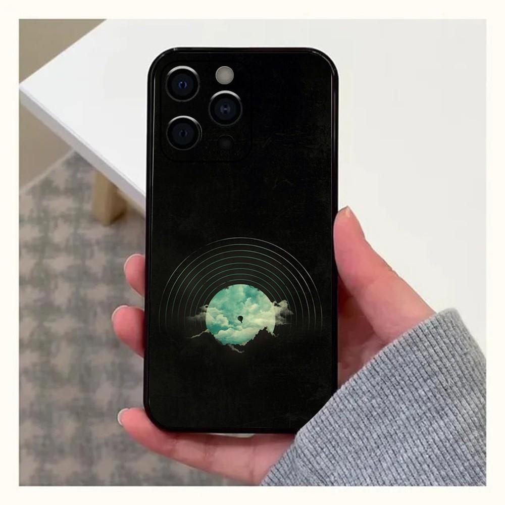 Vinyl DJ Record Art Phone Case For Apple iPhone 15,14,13,12,11,Pro,X,XS,Max,XR,Plus,Mini Soft Black Cover