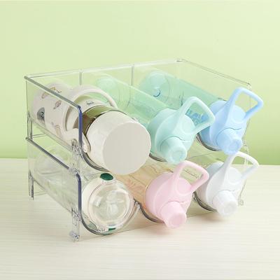 Food-Grade PET Transparent Organizer for Beverage Bottles and Red Wine - Desktop Storage Rack