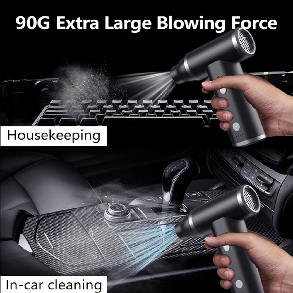 Portable Compressed Air Duster 2 in 1 Air Blower & Vacuum Cleaner 2000mAh Wireless Handheld Dust Blower for Keyboard PC Cleaning
