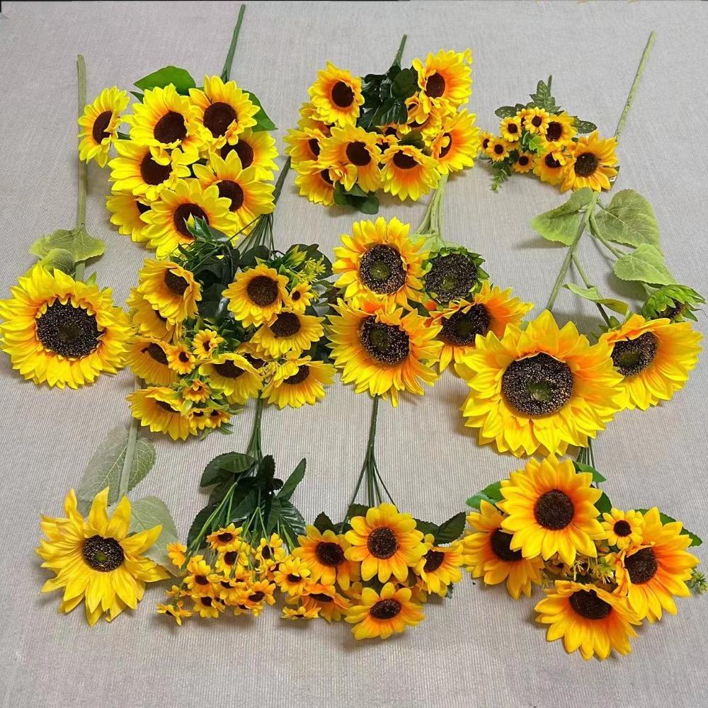 Sunflower Artificial Flower Bouquet Silk Fake Flowers for Indoor Decor in Living Room Office Bedroom Floor - standing Stylish