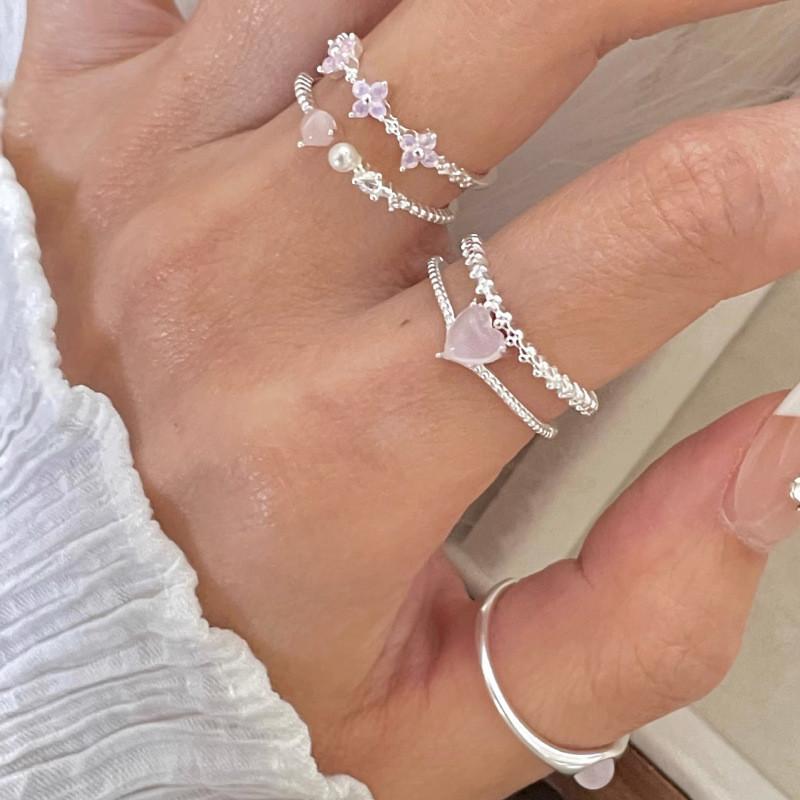 Elegant Adjustable Copper Ring Featuring Cute Geometric Design And Sparkling Zirconia For Fashionable Women