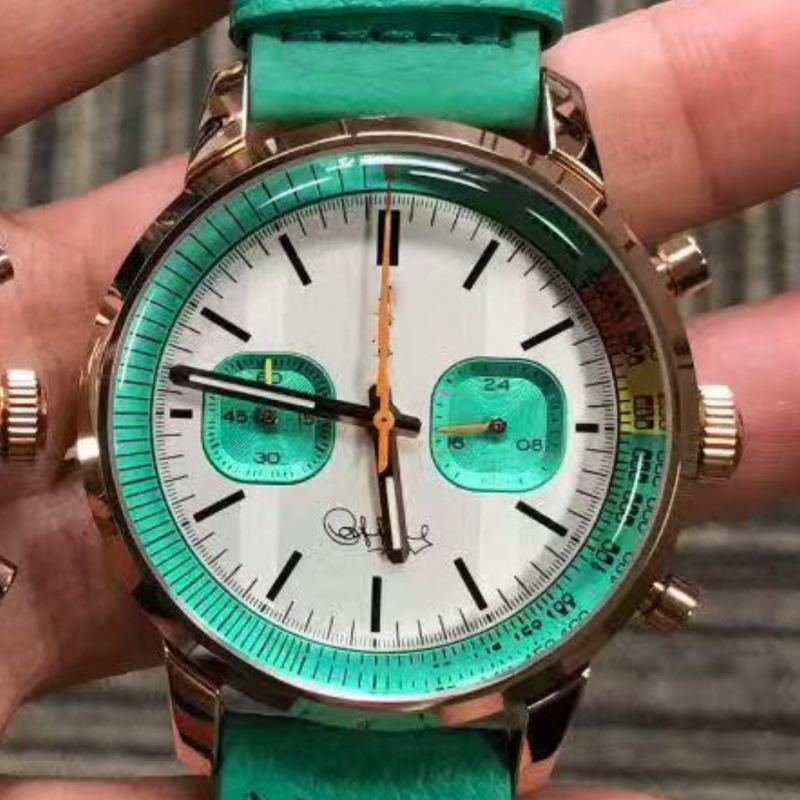 Cronografo da uomo CROSS CENTURY: VK63 Quarzo con Design Luminoso a Cinque Lancette, Acciaio Inossidabile e Cinturino in Pelle.