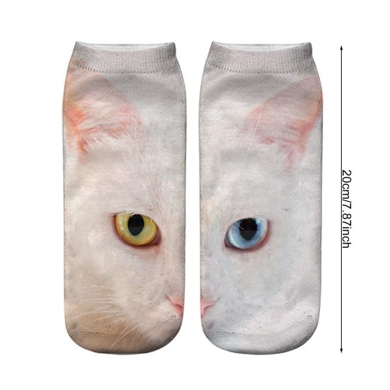 Realistic Cat Face Socks 3D Cat Print Socks Breathable Cute Kitten Socks Funny Xmas Birthday Gifts for Women Men Cat Lovers