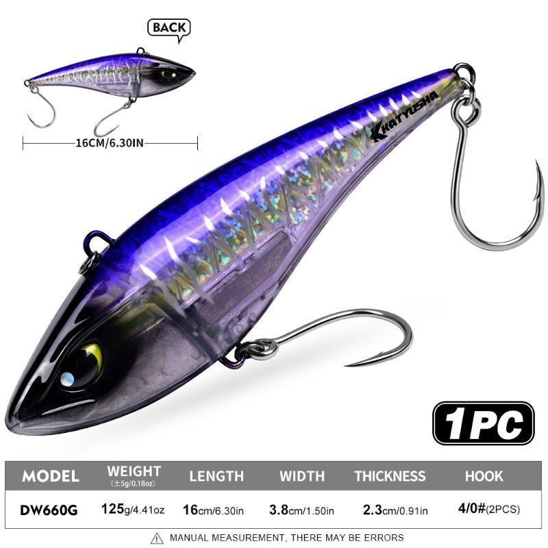 16Cm 125G Sinking Vib Pencil Lure Fake Bait With Single Steel Wire Hook For Tuna Sea Fishing Long Casting Hard Plastic Jigging