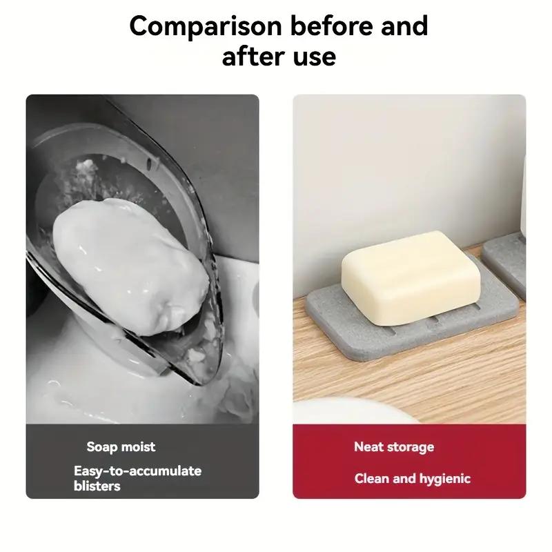 1PCS Quick-drying Diatomaceous Earth Absorbent Soap Holder Bathroom Table Hand Washing Rack Soap Box Diatom Mud Wash Pad Soap Box Drain