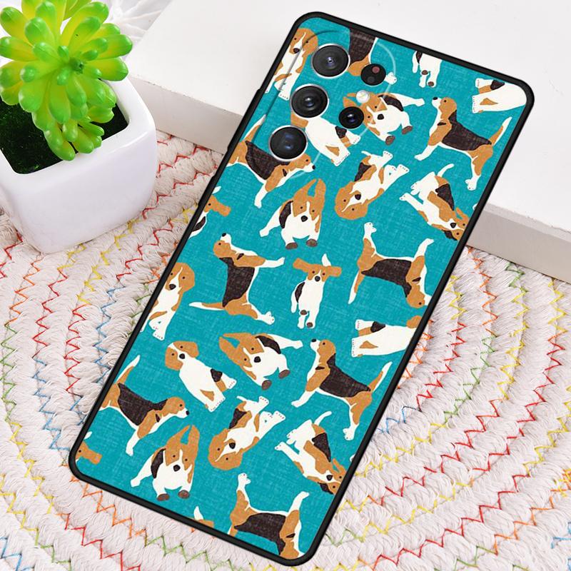 Beagle Floral Dog Phone Case for Samsung Galaxy note 10 pro S26 Ultra S23 S24 FE S25 S21 S22 PLUS shockproof Cove