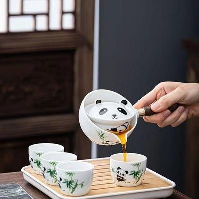 Panda Ceramic Cup Set, Travel Tea, Creative Hand Gift, Office Cup, Business Gift, Souvenir