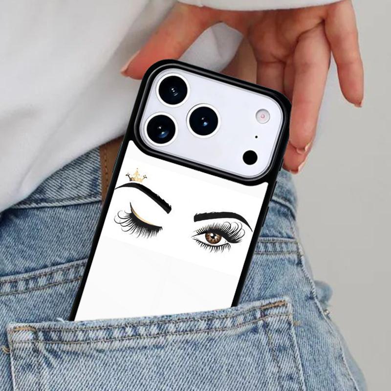 

Модный Чехол для Телефона с Ресницами для iPhone 16e 15 14 13 12 17 Pro Max Plus Air 17pro Чехол iPhone 12 mini