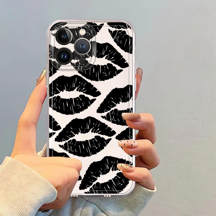 Sexy Red Lips Case for iPhone 17 Pro Max 14 Plus Air 12 Mini XR 13 Pro XS Max 15 11 7 8 16 Soft Phone Cover