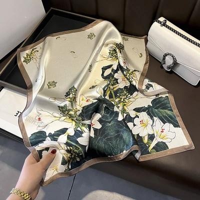 Natural Real Silk Scarf Women Shawl Bandana Square Scarves  Kerchief Mulberry Spring Fashion Luxury High Quality Hijab