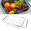 Freezer Organizer Bin Stainless Steel Expandable 20KG Load Bearing Freezer Storage Basket Flat Botto