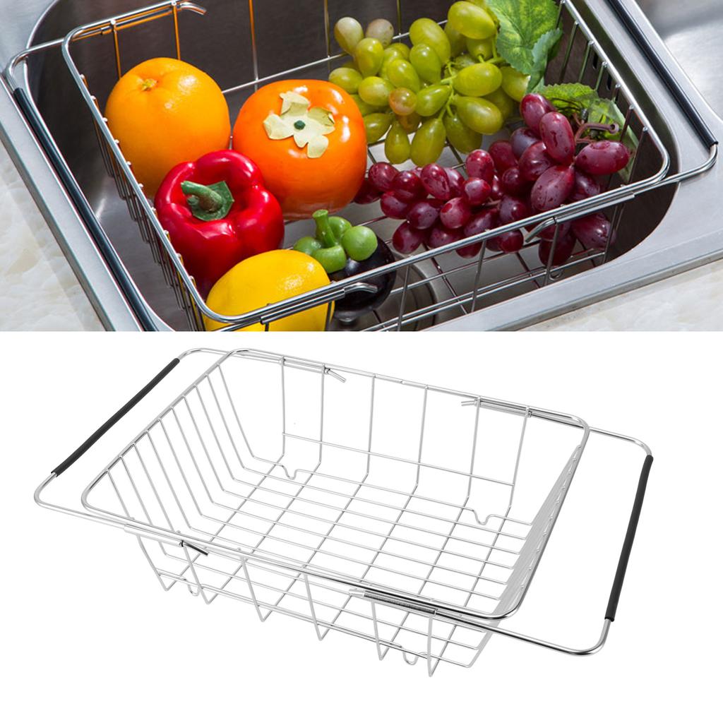 Freezer Organizer Bin Stainless Steel Expandable 20KG Load Bearing Freezer Storage Basket Flat Botto