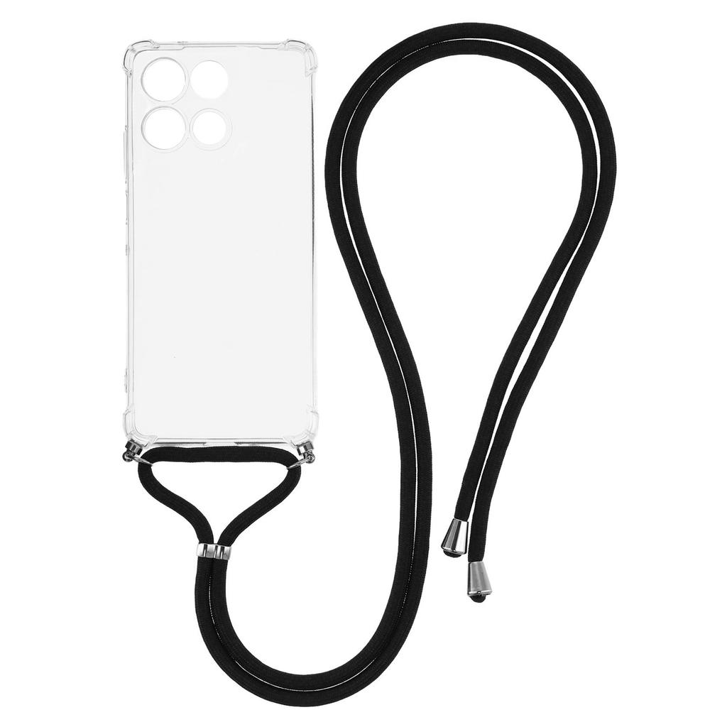 Für Motorola Moto G86 5G Hülle Verstärkte Ecken TPU Klar Handyhülle mit Lanyard