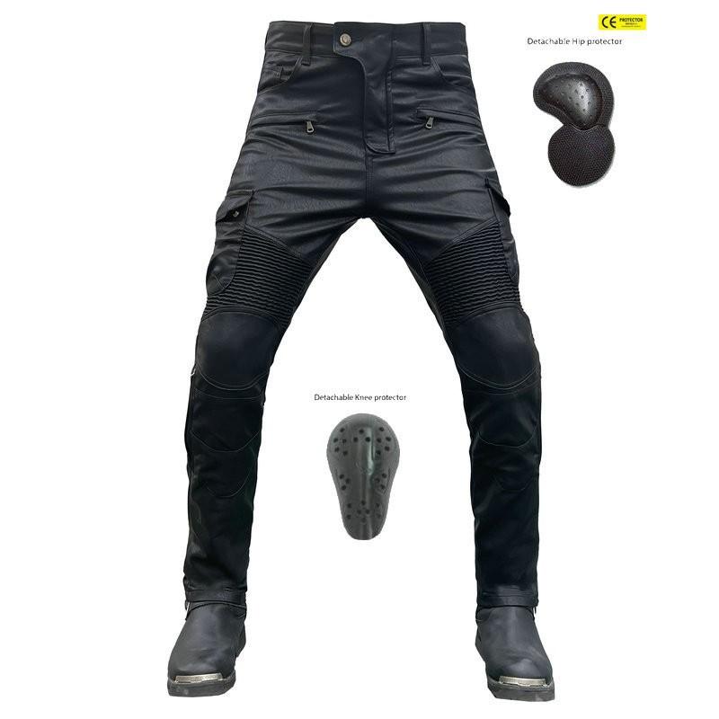 

VOLERO Motorcycle Rider Straight Riding Pants Drop Resistance Waterproof Windproof Leather Multi-bag Work XXS