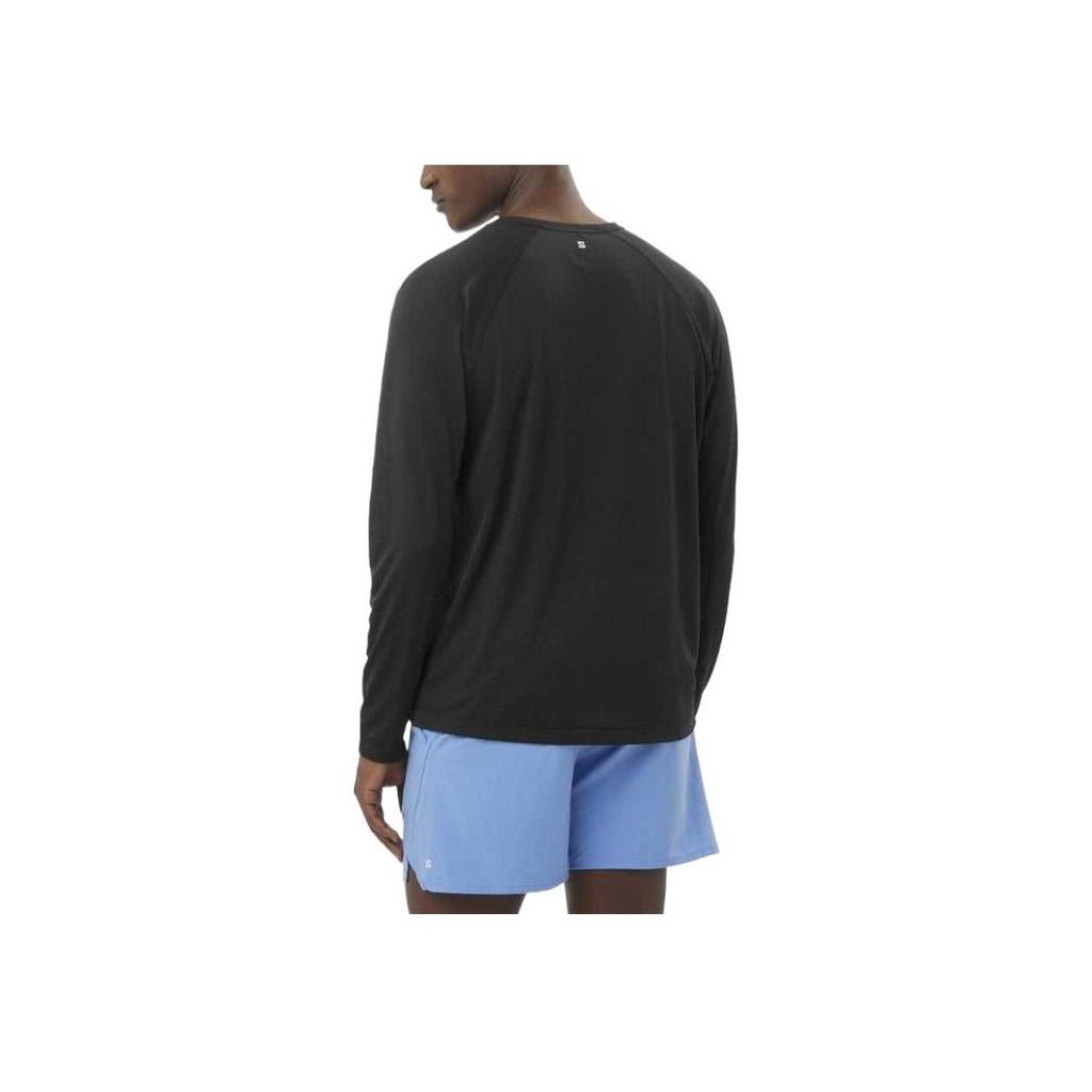 SALOMON Leichtes atmungsaktives bequemes schnelltrocknendes Langarm-T-Shirt Herren Oberteile Tiefschwarz C24244