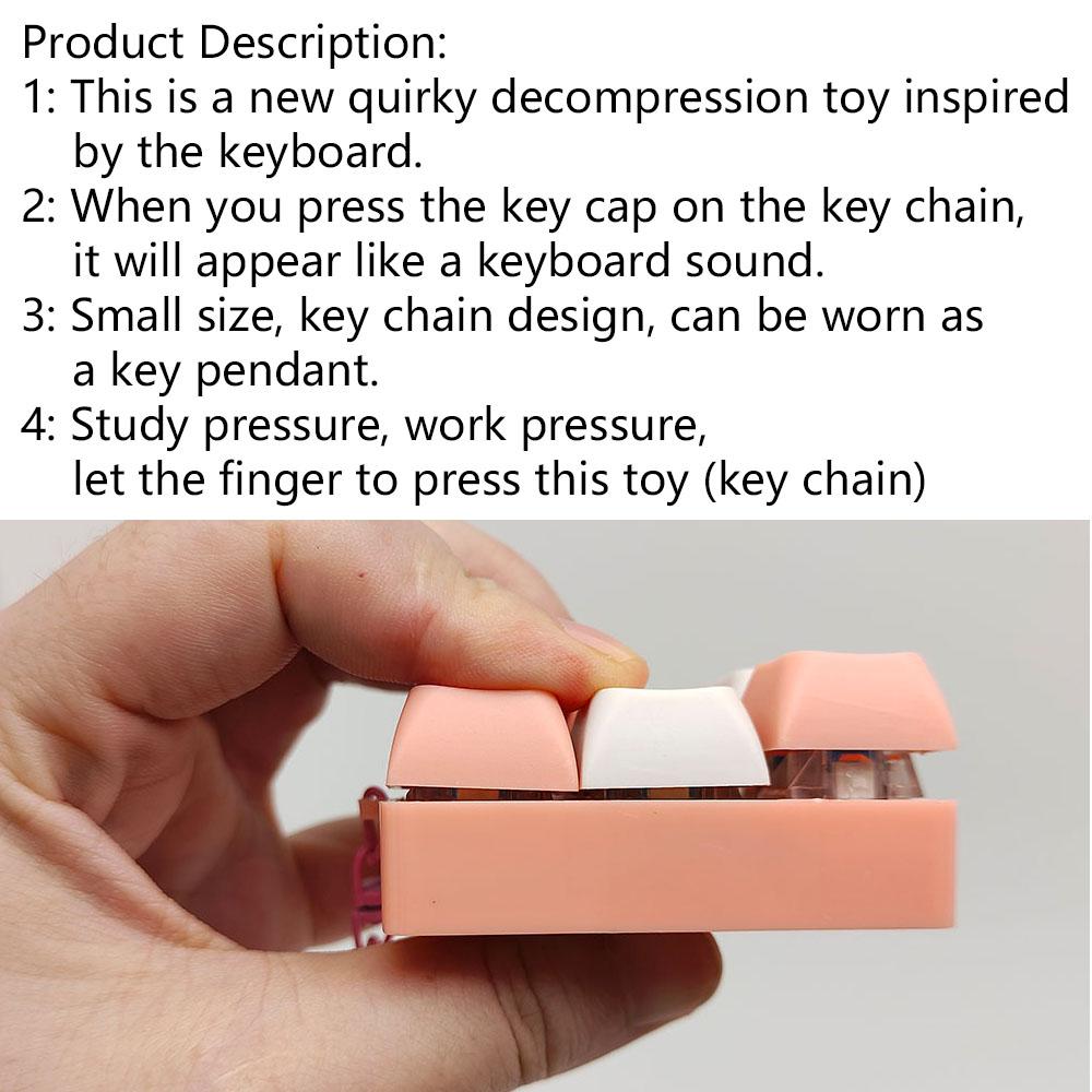 Stress-Relief Keyboard Keychain - Fidget Toy with Sound Effects, Perfect for Party Favors & Gifts, Purple