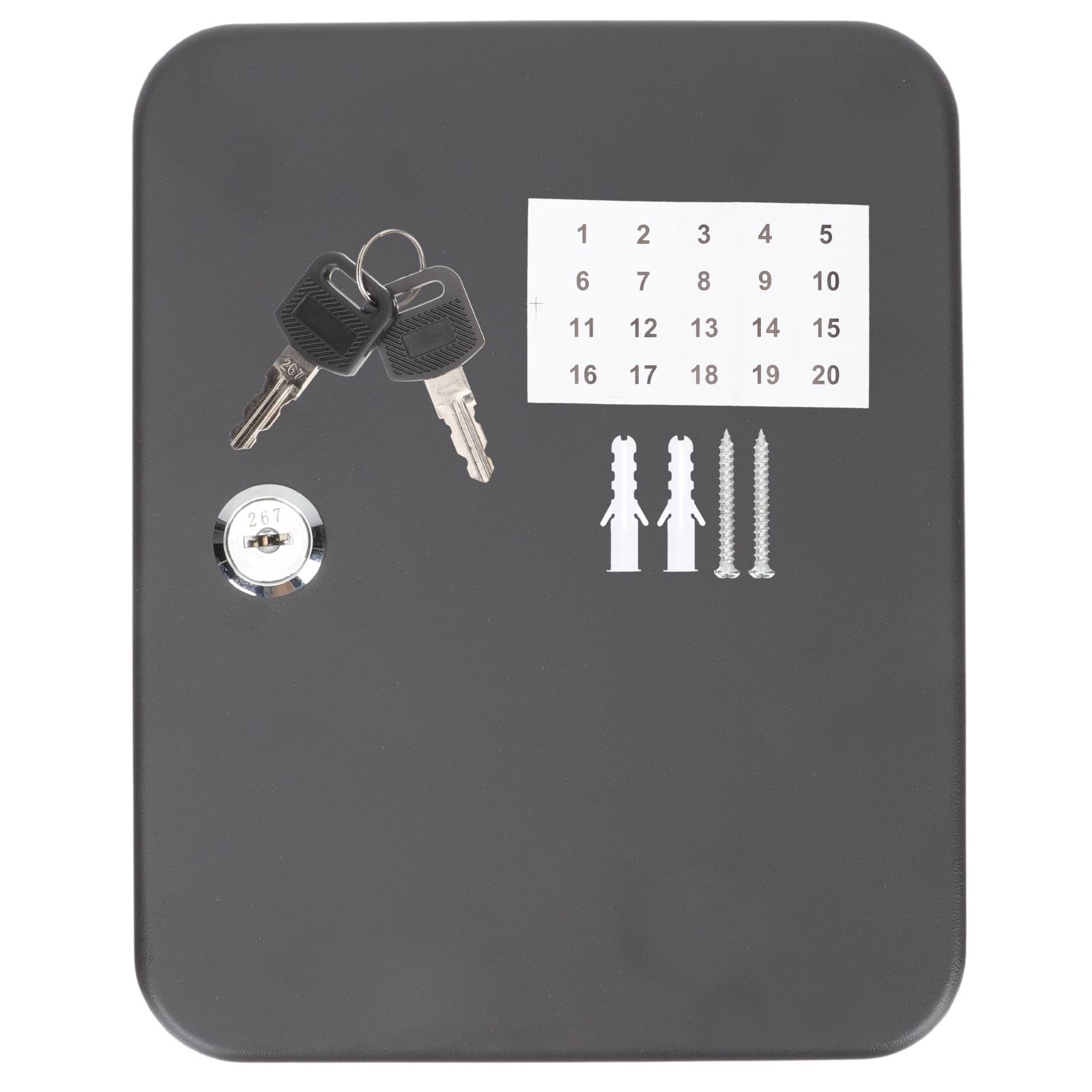 

Премиальный материал Шкафчик для ключей Многослотовый Хранение ключей Настенный Сейф Безопасность Кованое железо Запираемый ящик чёрный