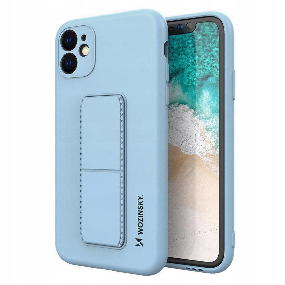Wozinsky Kickstand Case Silicone Case with Stand Case Samsung Galaxy A22 4G Light Blue