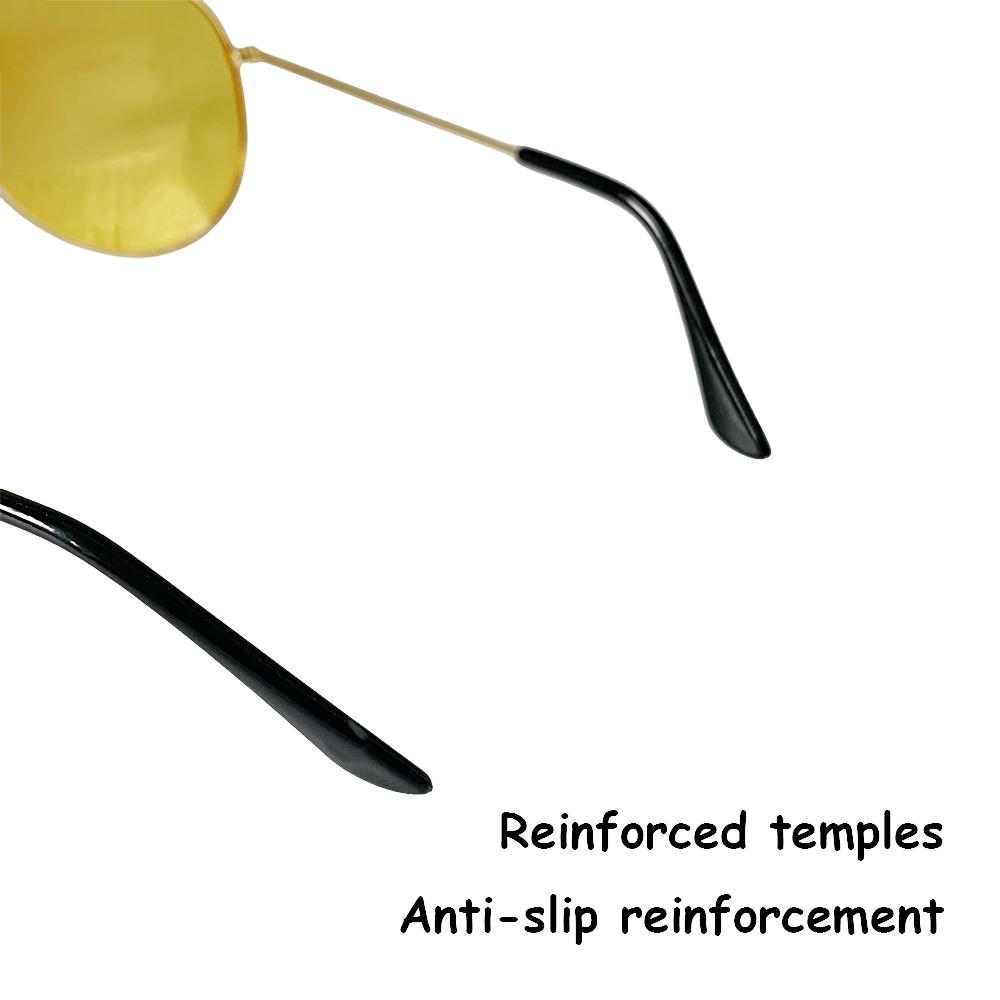 KJOY Sunglasses Retro Metal Frame Sunglasses Yellow Film Night Vision HD Men And Women The Same Durable Lightweight Comfortable