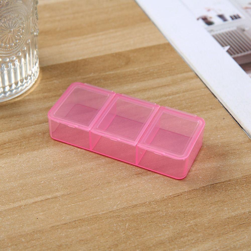 Portable 3Grids Pill Case Plastic Pill Storage Box Holder Organizer Medicine Box  Evening