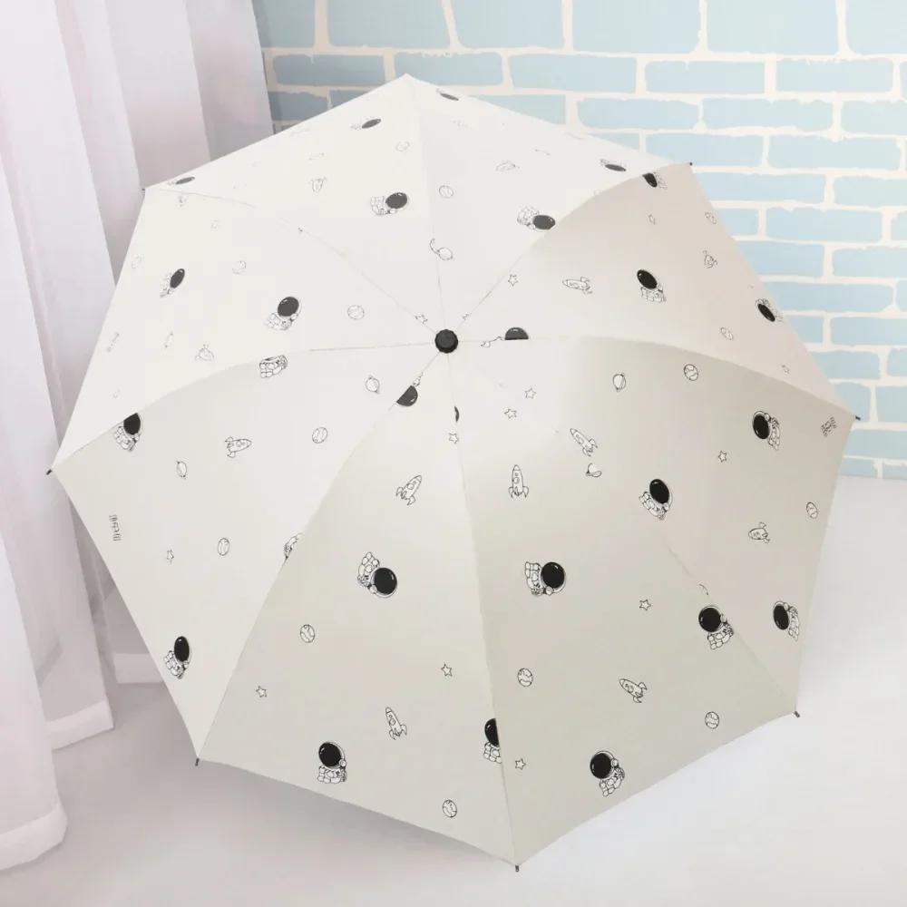Ultraviolet Protection Parasol Portable Wind Resistant Small Pocket Rain Umbrella Thickened Black Glue Mini Sun Shade Outdoor