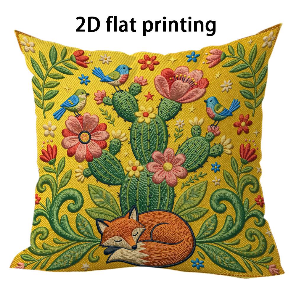 Bohemian floral style theme Doublesided Printed pillow cover Short plush Suitable living rooms bedrooms throw cushion cover