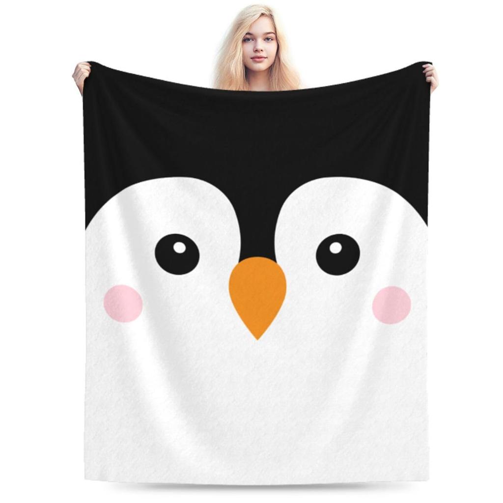Cute and funny penguins Printed Blanket for Sofa Bed Travel Camping Living Room Office Conditioning Blanket