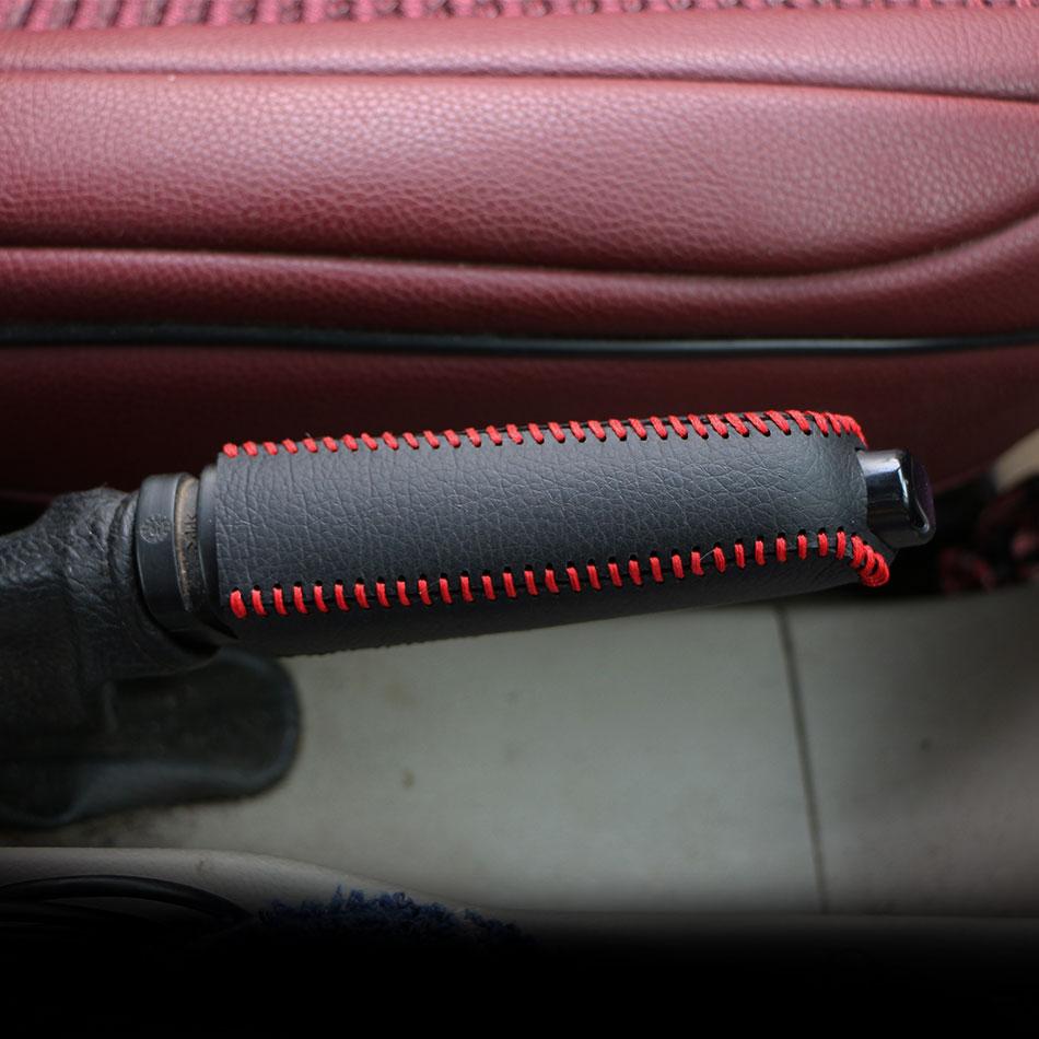 Genuine Leather Car Gear Handbrake Cover for Ford Focus 2 3 4 MK2 MK3 MK4 Fiesta Ecosport Mondeo Fusion Kuga Escape Accessories