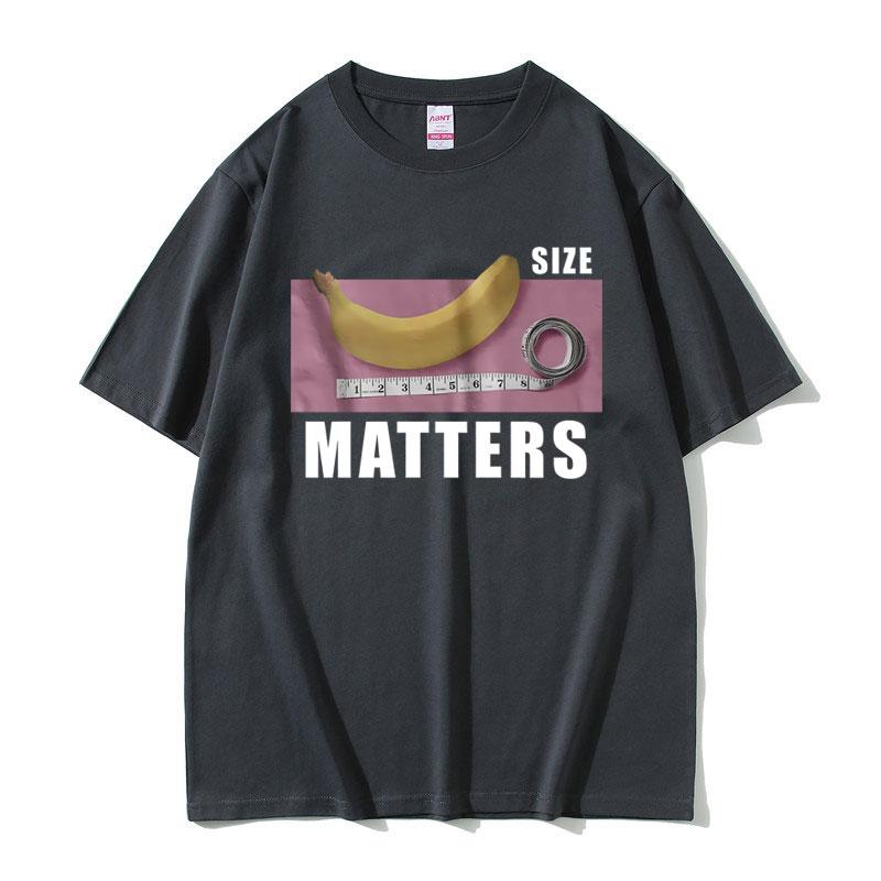 Banana Size Matters T-shirt Funny Meme Shirt Men Women Clothing Casual Fashion T Shirts Fashion Hip Hop Aesthetic Streetwear