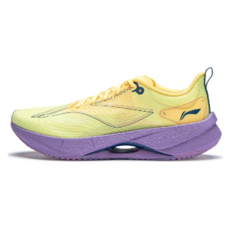 New LiNing Super Light 21 Cushioning Anti Slip Wear Resistant Breathability Low Top Running Shoes Women's Yellow Purple ARBU002-42