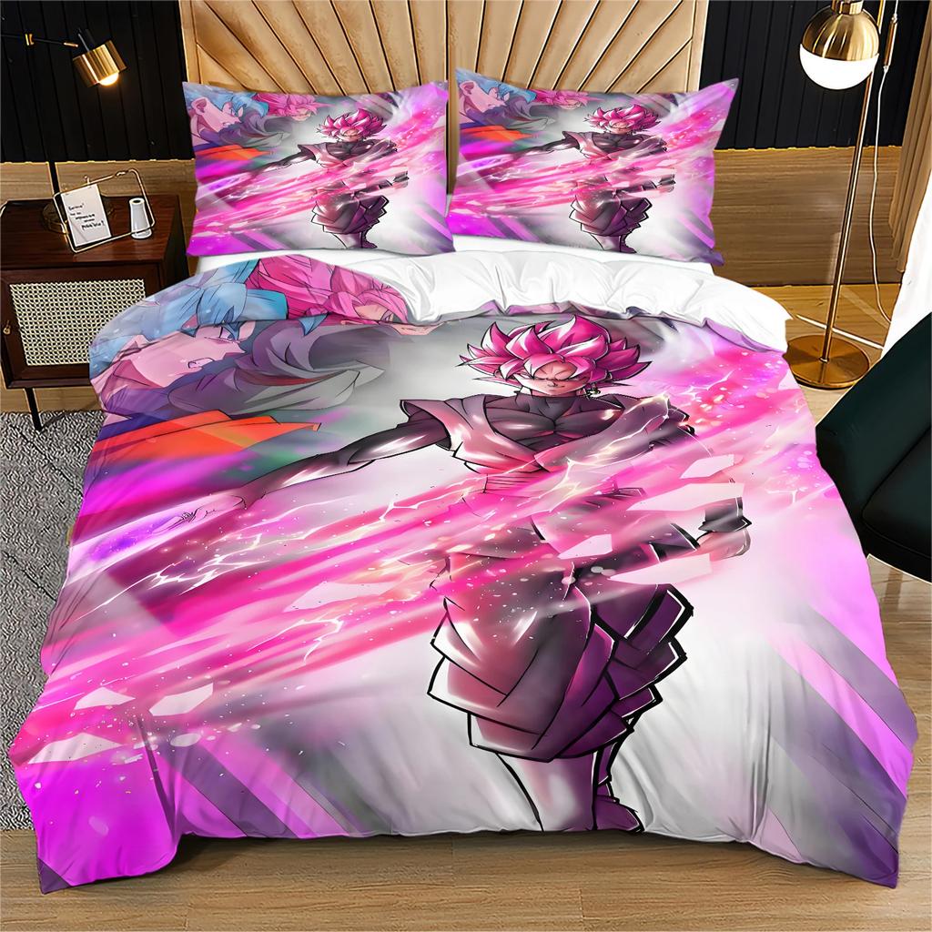 Anime 3D-Dragon-Ball Pattern Bedding Set Pillowcases 2/3pcs Duvet Cover Kids Teen Bedroom All Season Decorative Bed Set