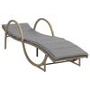 VidaXL Chaise longue avec coussin beige 60x199x42 cm résine tressée, lit de bronzage, chaise longue inclinable, lit de jour 368261