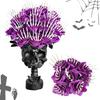 5Pcs Skeleton Hand Simulation Flower Artificial Roses Halloween Horror Decoration Black Fake Flowers Gothic Artificial Flowers