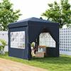 2.5 X 2.5 M Pop-Up Gazebo with Side Walls and Carry Bag, UPF50+ Height-Adjustable Garden Tent, Dark Blue