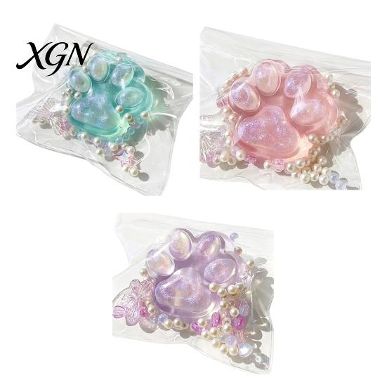 TPR Stress Ball Colorful Transparent Cat Paw Squeeze Toy Soft Fidget for Hand Relief Fun Birthday Christmas Gift Kids Adults
