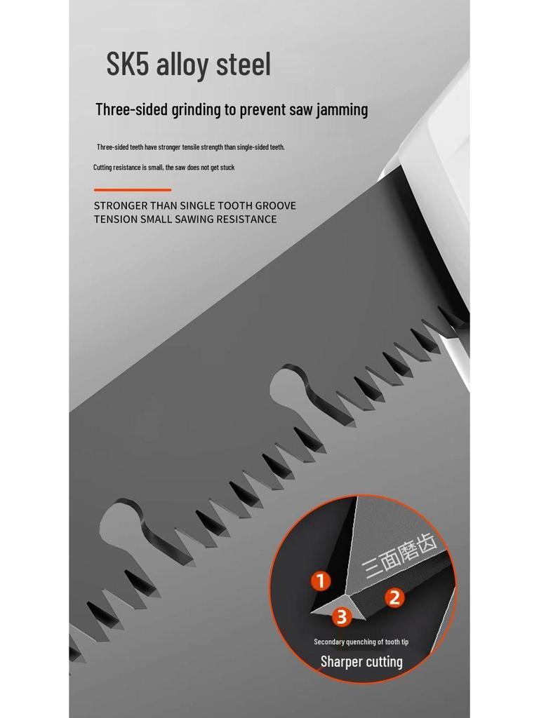 Folding Manganese Steel Hand Saw for Woodworking, Tree Cutting, and Gardening