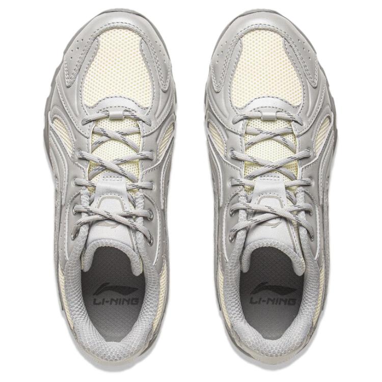 Li Ning Ling Long Trendy Comfortable Rebound Breathable Low-Top Casual Shoes Women sneaker Silver Beige AZGV030-3