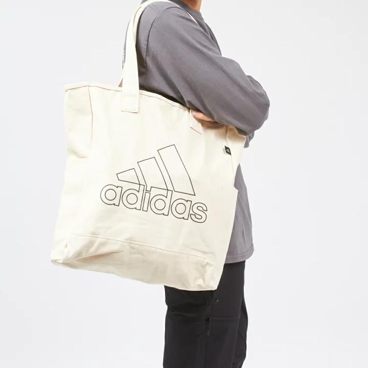 New Adidas Canvas Bag, Tote Bag, Shopping Bag, Shoulder Bag, Handbag Regular Unisex Ecru GN8872