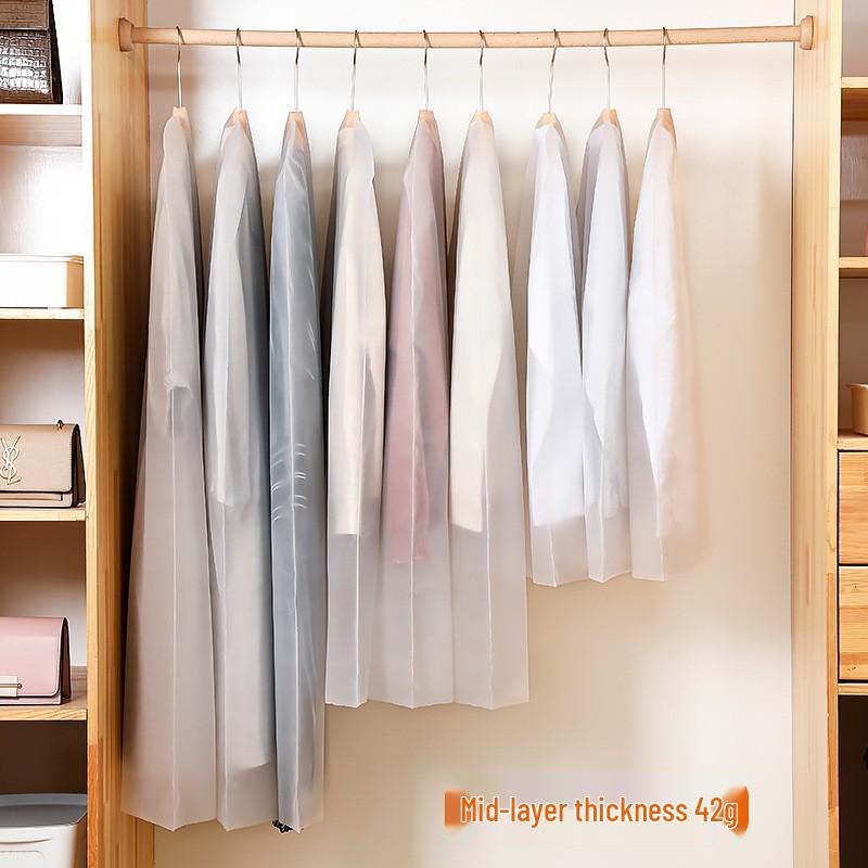 

Thickened Transparent PEVA Dustproof Garment Bag for Suits – Washable Hanging Clothes Cover 60x80 cm