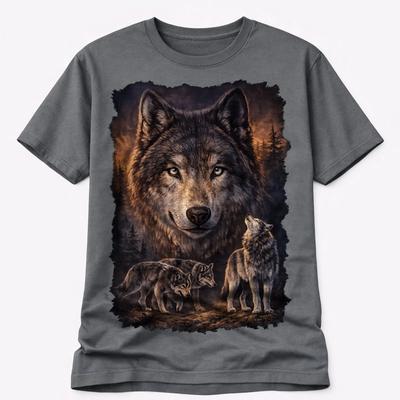 T-shirt Loup Graphique Faune Imprimé Animalier Unisexe Cadeau Nature Tee