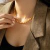Exquisite Temperament Round Pendant Chain Necklace & Bracelet Jewelry Set In Copper
