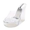 Frauen Dicke High Heels Flacher Mund Kristall Transparent Sexy Bühne Laufsteg 13 cm Absatz 3,5 cm Plattform WZ
