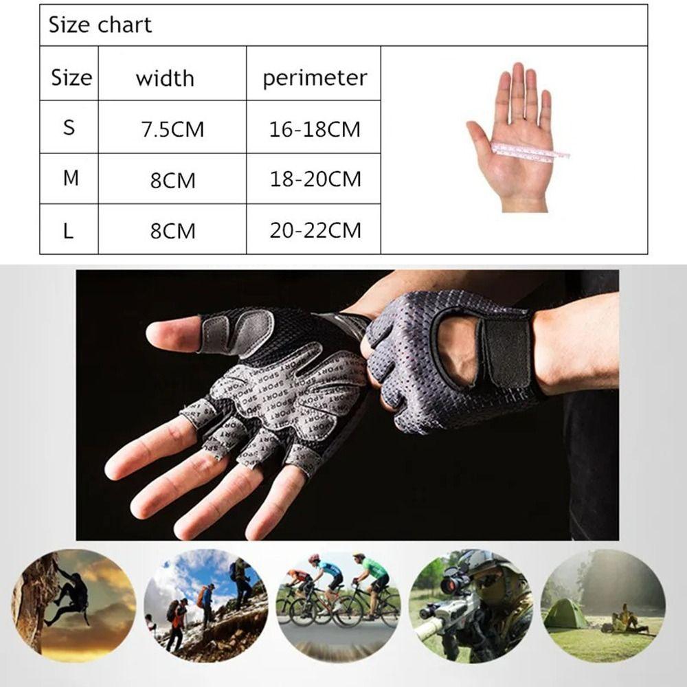 Non-Slip Half Finger Workout Gloves Curved Open Back Cycling Motorcycle Gloves  Outdoor