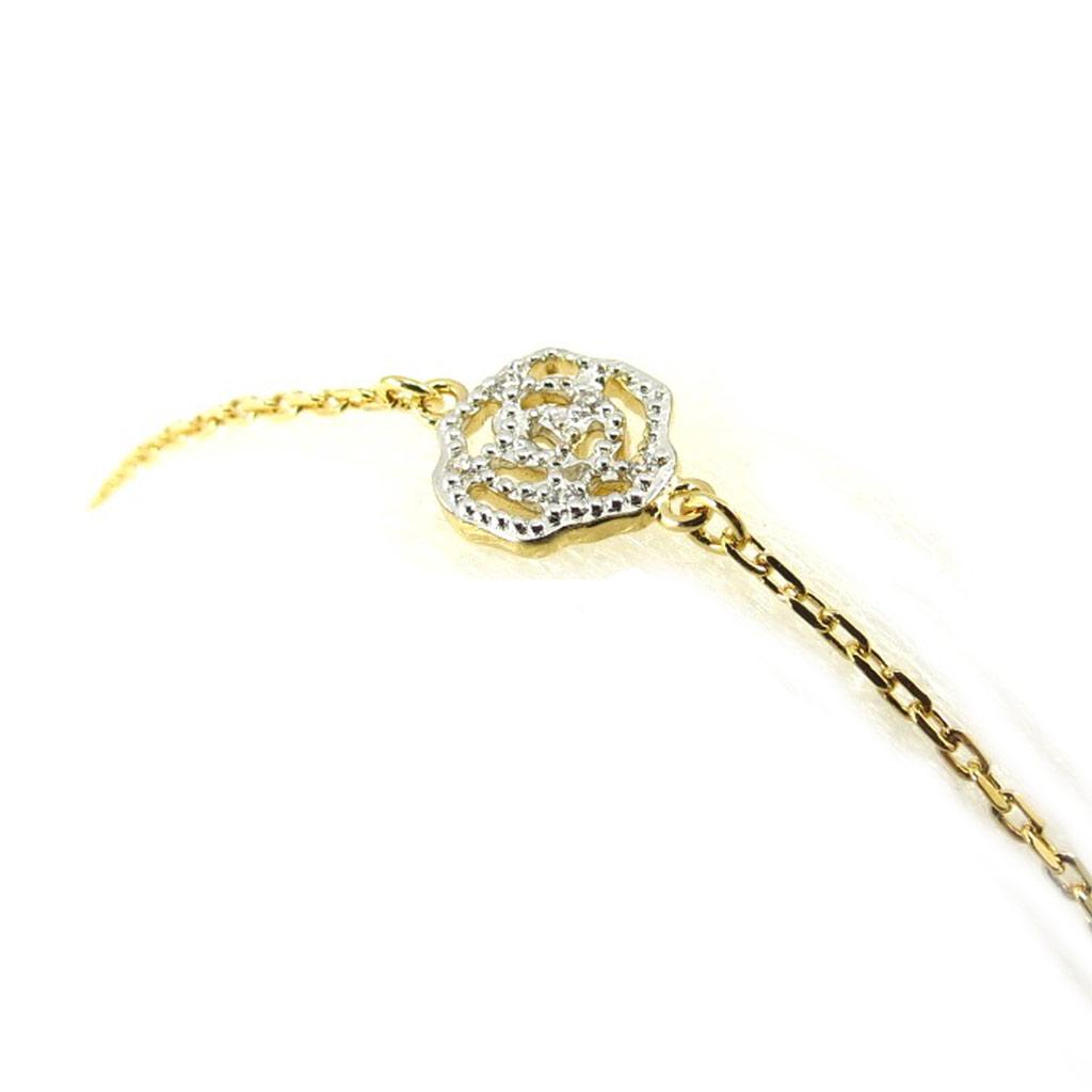 Les Trésors De Lily [K3429] - Bracelet Plaqué or 'Rosa Romantica' blanc doré - 8 mm