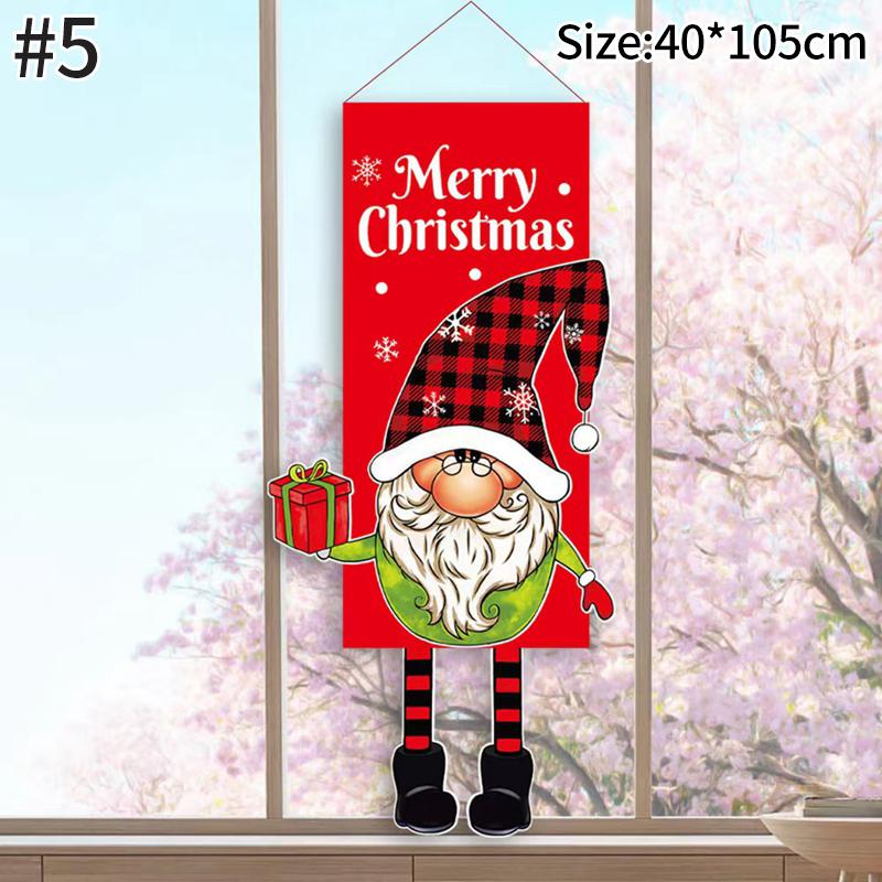 Christmas Hanging Flags Background Merry Christmas Santa Claus Snowman Hanging Banners Christmas New Year Atmosphere Decorations