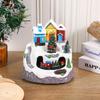 Christmas Light Show Concert Rotating Cabin Small House Music Box Figurine Decoration Gift Accessory