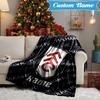 Custom Name Fulham FC Crest Blanket Lightweight Ideal Bedding Blanket Perfect for Travel, Camping, Living Rooms, Sofas, Christmas Gift