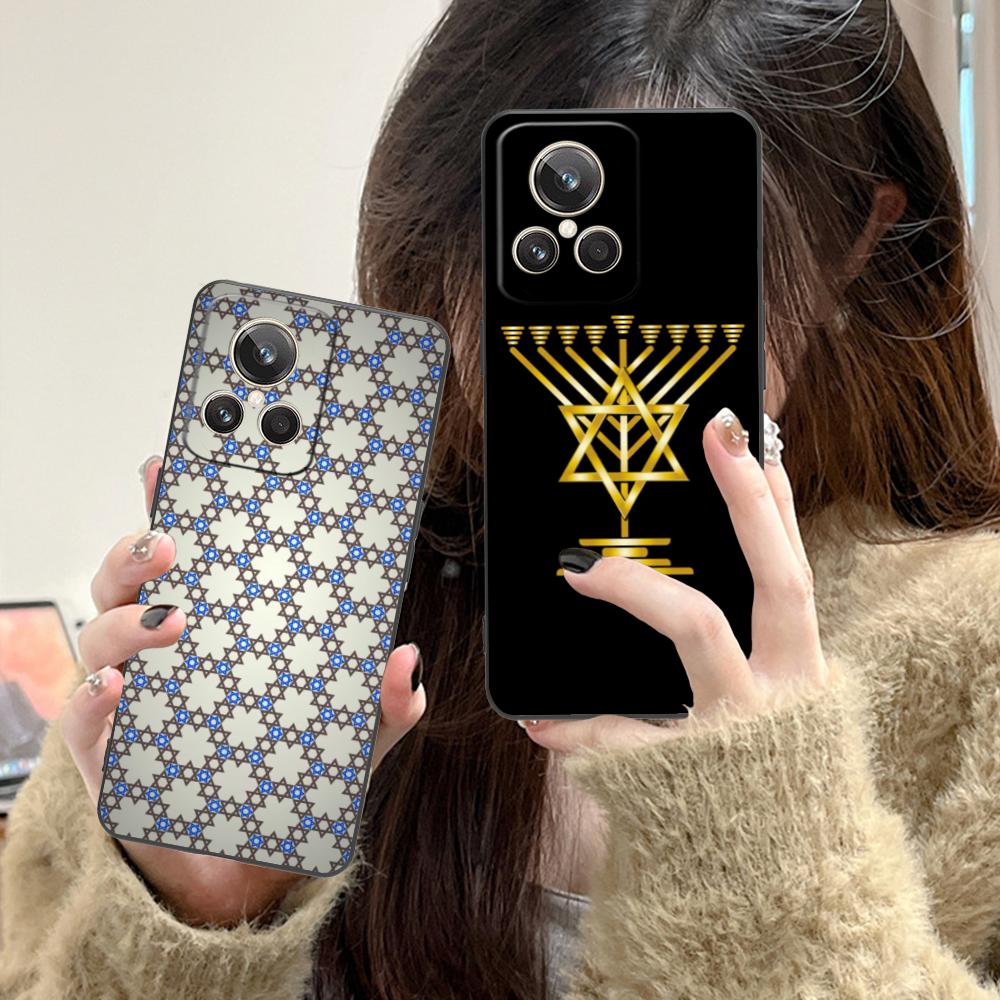 Jewish Hanukkah Mobile Phone Case for Realme 15 14 13 12 11 10 9 Pro Plus T I Lite 5G Colorful Printing Cover Luxury Smartphone