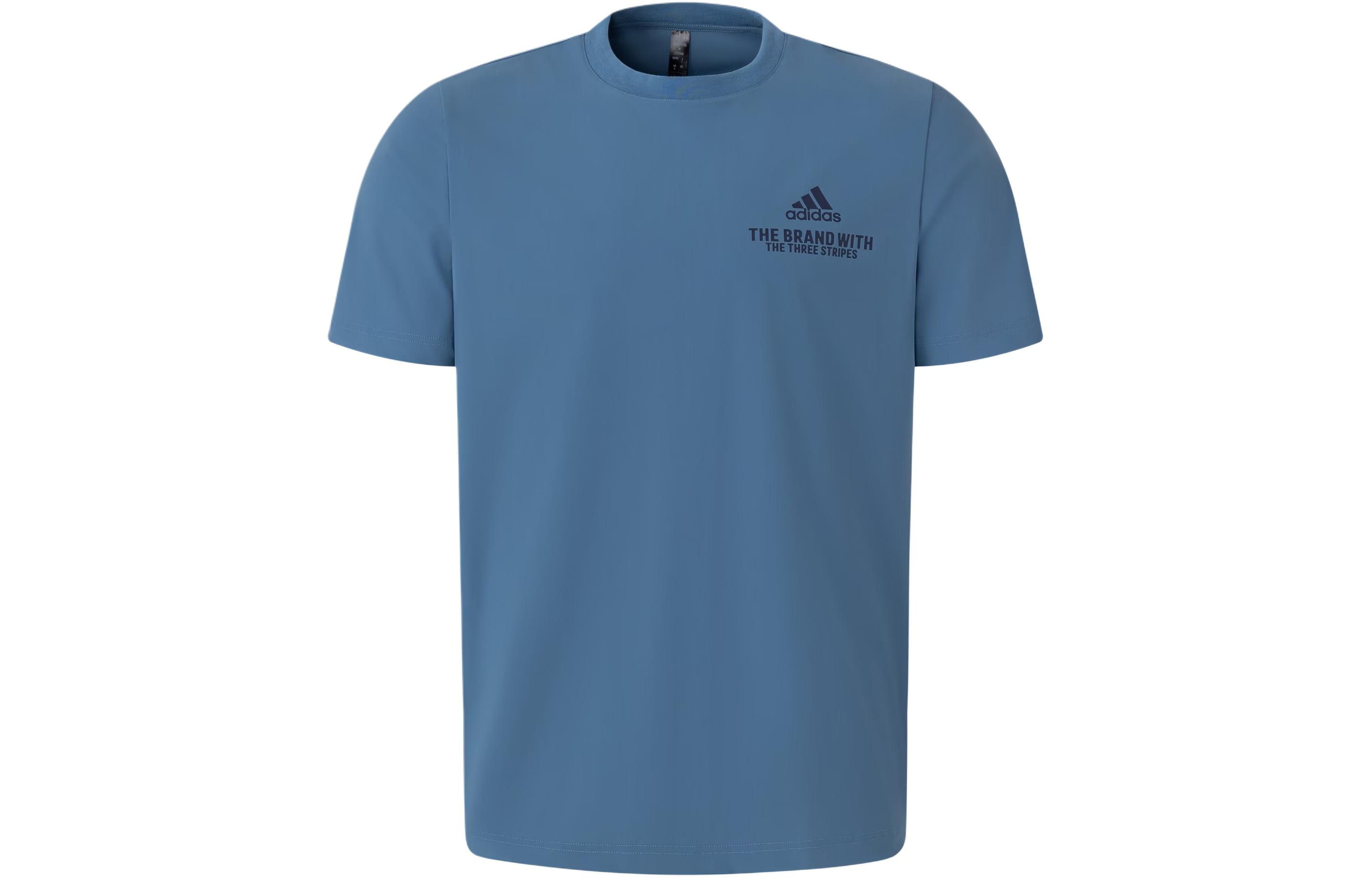 Мужские футболки Adidas Измененный синий Круглый вырез Средняя JD5749 XS